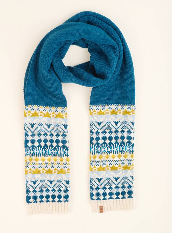 BRAKEBURN Fairisle Knitted Scarf One Size